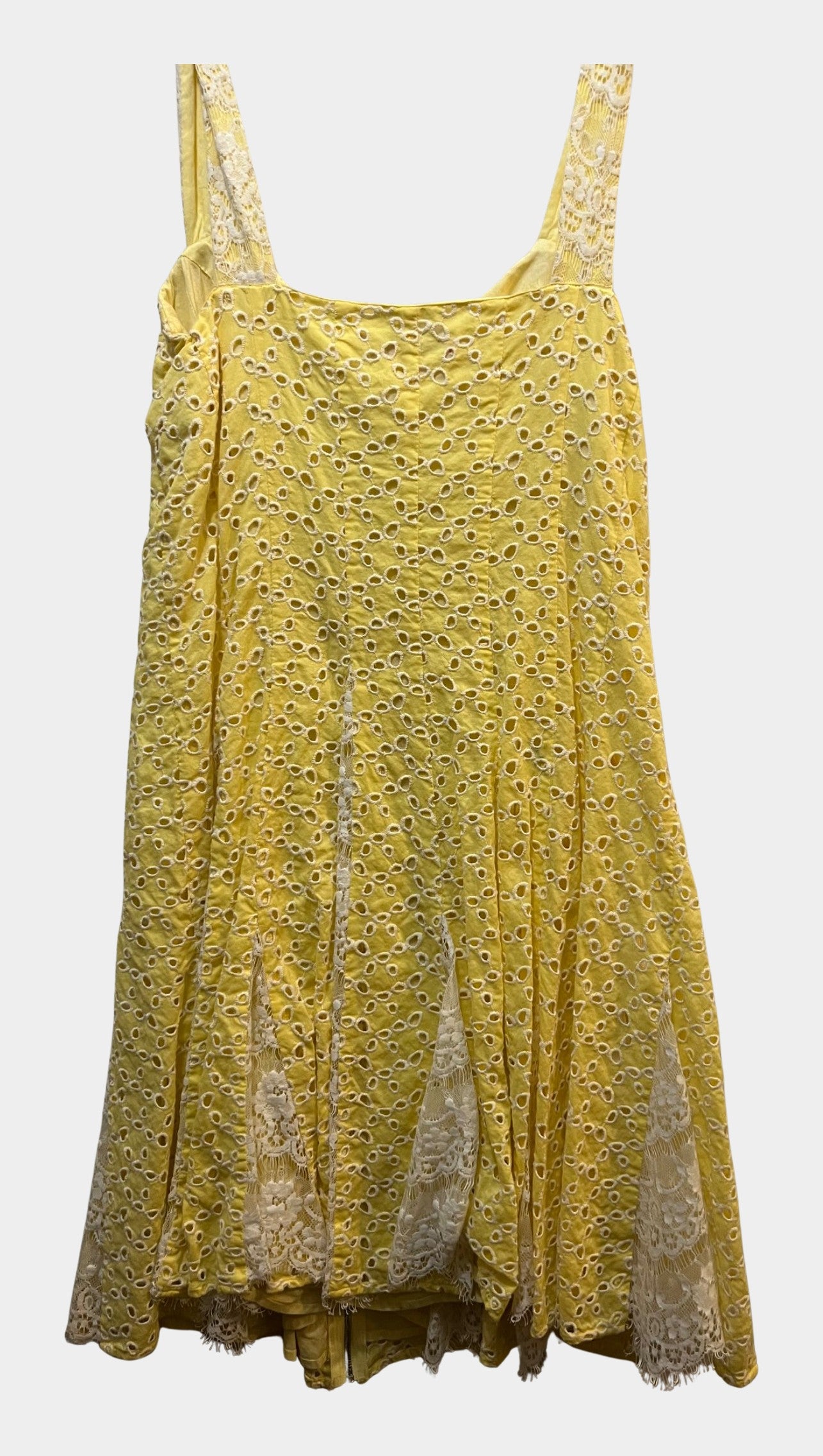 Vtg flare lace yellow sundress | RE:LUV