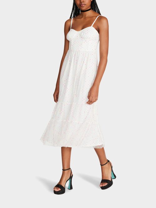 GARDEN VIBES CORSET MIDI DRESS WHITE MULTI | RE:LUV