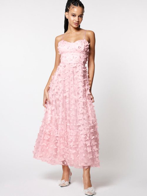 BETSEYS BUTTERFLY MAXI DRESS PINK | RE:LUV
