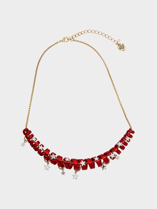 BETSEYS HOLIDAY COIL NECKLACE RED