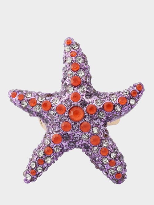 MERMAID JEWELS STARFISH STRETCH RING PURPLE