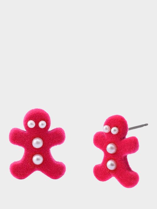 GINGERBREAD STUD EARRINGS PINK