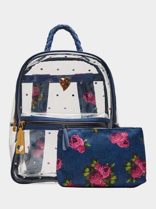 LARGE CLEAR BACKPACK DENIM