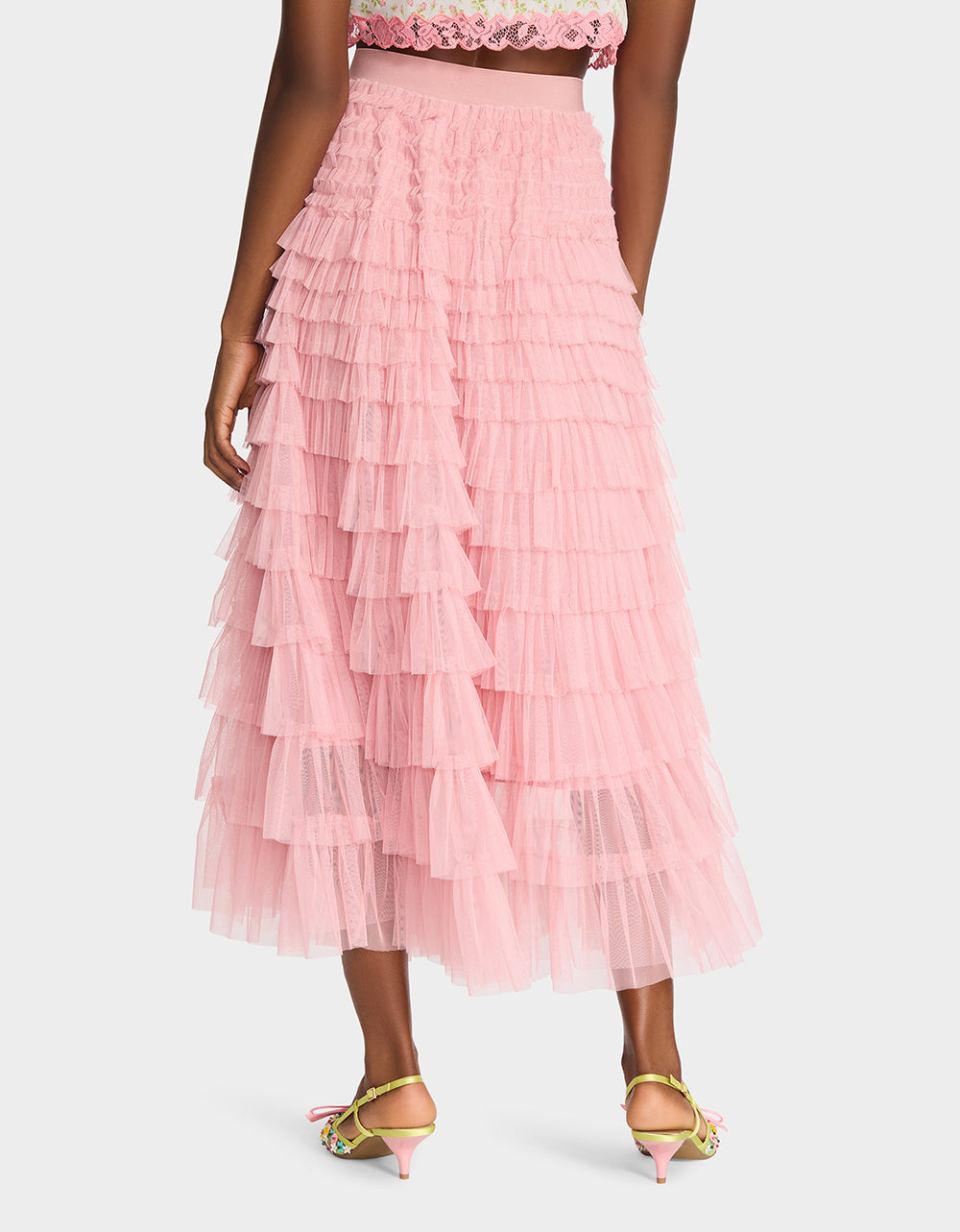 COLETTE TULLE MAXI SKIRT PINK - Image 3