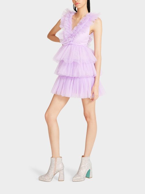 BETSEYS TIERED TULLE DRESS LAVENDER | RE:LUV